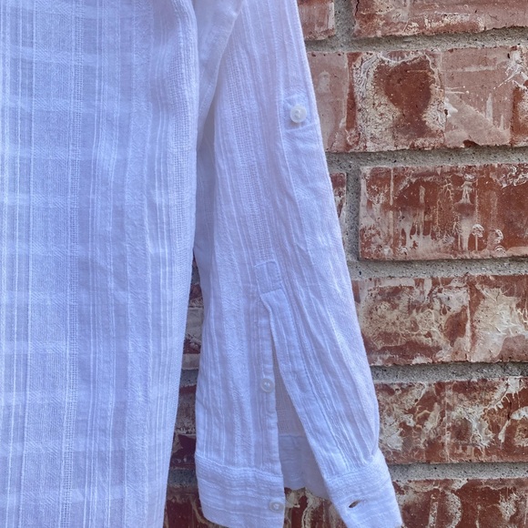 Vince Camuto White Square Pattern Sheer White Tunic Cover-up Size Medium - Picture 3 of 7